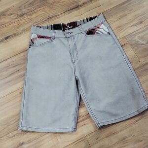 Red Ape. Young Mens Gray Jean Like Shorts with Loose Fit..